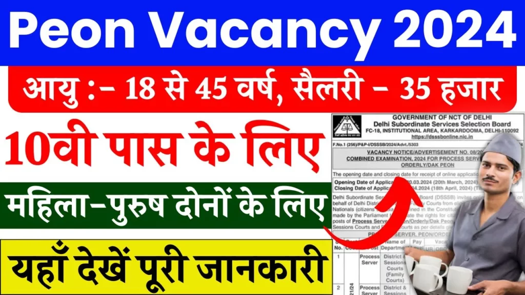 Peon Vacancy 2024 